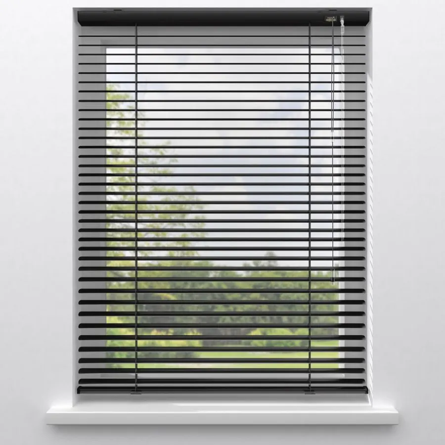 Kwantum Aluminium Jaloezieën|Jaloezieën*Aluminium Jaloezie Bent 25mm Zwart