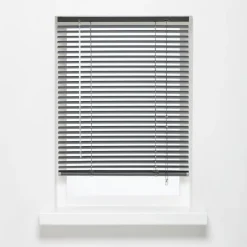 Kwantum Houten Jaloezieën|Jaloezieën*Aluminium Jaloezie Jade Antraciet 25mm 180x175 Cm