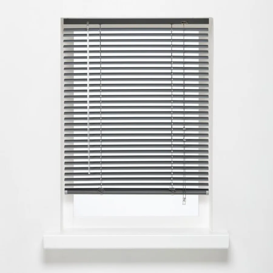 Kwantum Houten Jaloezieën|Jaloezieën*Aluminium Jaloezie Jade Antraciet 25mm 180x175 Cm