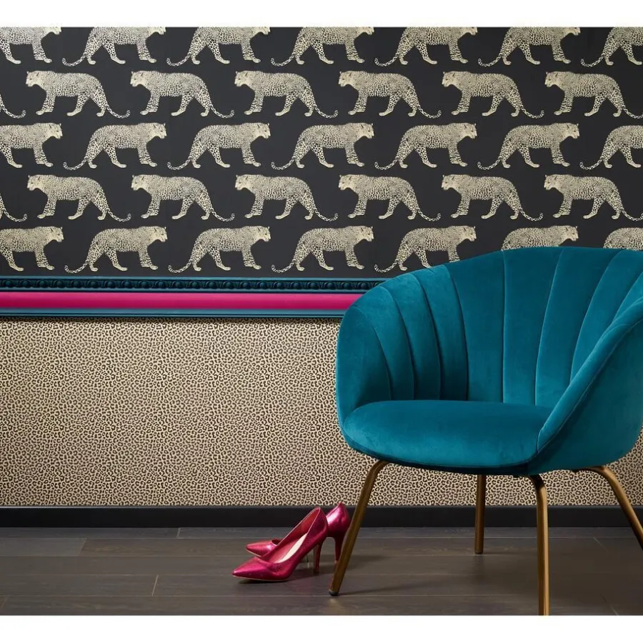 Kwantum Vliesbehang*Behang Romana Zwart Goud
