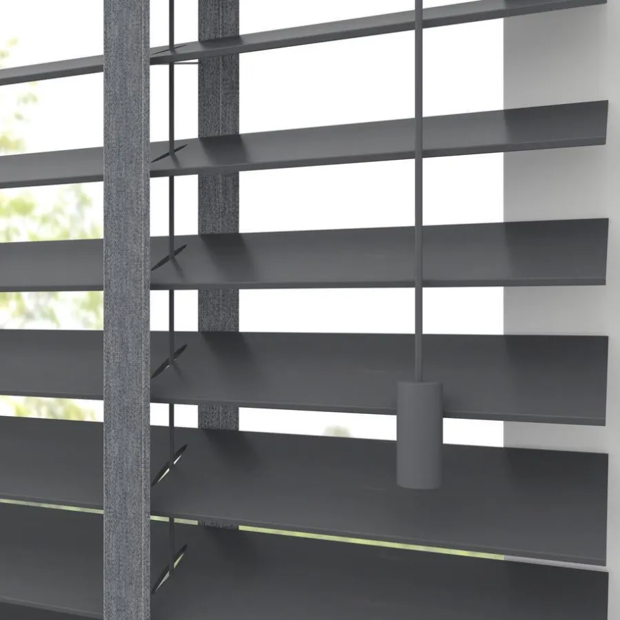 Kwantum Jaloezieën|Houten Jaloezieën*Fenstr Bamboe Jaloezie Wessel 50mm Antraciet