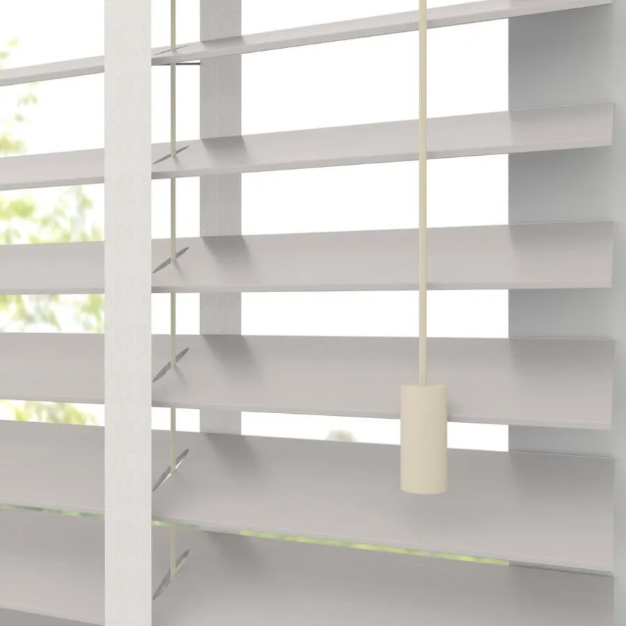 Kwantum Houten Jaloezieën|Jaloezieën*Fenstr Bamboe Jaloezie Wessel Off White 50mm Offwhite
