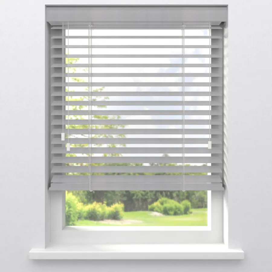 Kwantum Aluminium Jaloezieën|Houten Jaloezieën*Fenstr Bamboe Jaloezie Wessel Wit 50mm