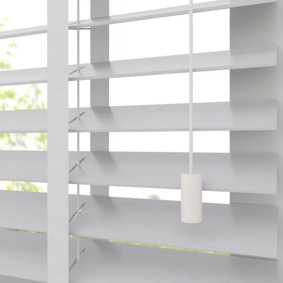 Kwantum Aluminium Jaloezieën|Houten Jaloezieën*Fenstr Bamboe Jaloezie Wessel Wit 50mm