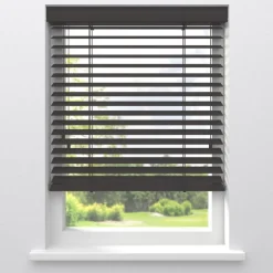 Kwantum Aluminium Jaloezieën|Houten Jaloezieën*Fenstr Bamboe Jaloezie Xavi Donkerbruin 65mm Zwart