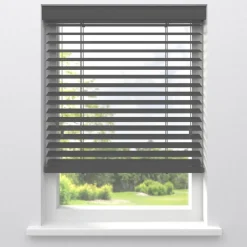 Kwantum Houten Jaloezieën|Jaloezieën*Fenstr Houten Jaloezie Wouter Midden Grijs 50mm Mid.Grijs