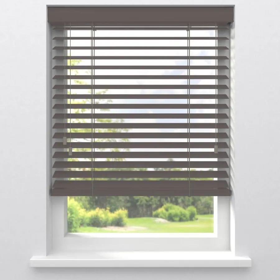 Kwantum Houten Jaloezieën|Jaloezieën*Fenstr Houten Jaloezie Wout 50mm Taupe