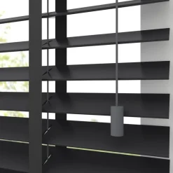 Kwantum Houten Jaloezieën|Jaloezieën*Fenstr Houten Jaloezie Wout 50mm Zwart