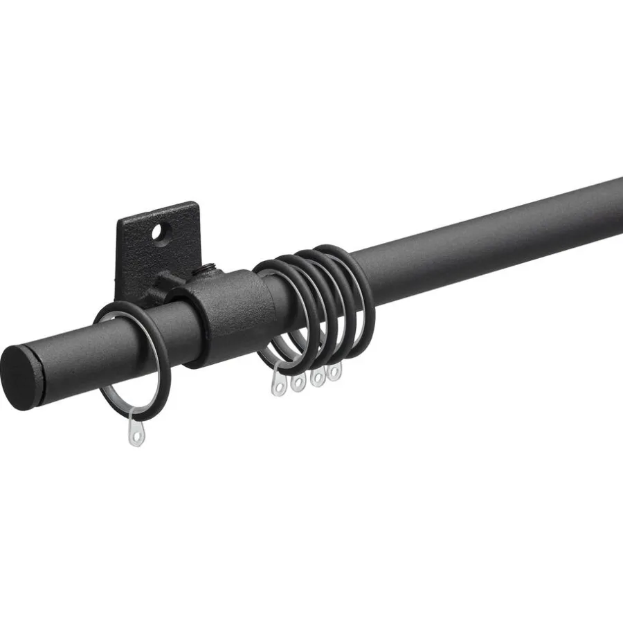 Kwantum Gordijnroedes*Gordijnroede 160 Cm Mat Zwart Staal - Ø28mm