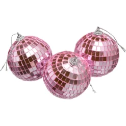 Kwantum Kerstdecoratie*Hanger Discobal Roze - 3 Stuks