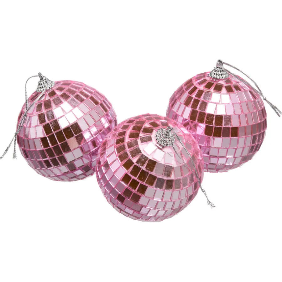 Kwantum Kerstdecoratie*Hanger Discobal Roze - 3 Stuks