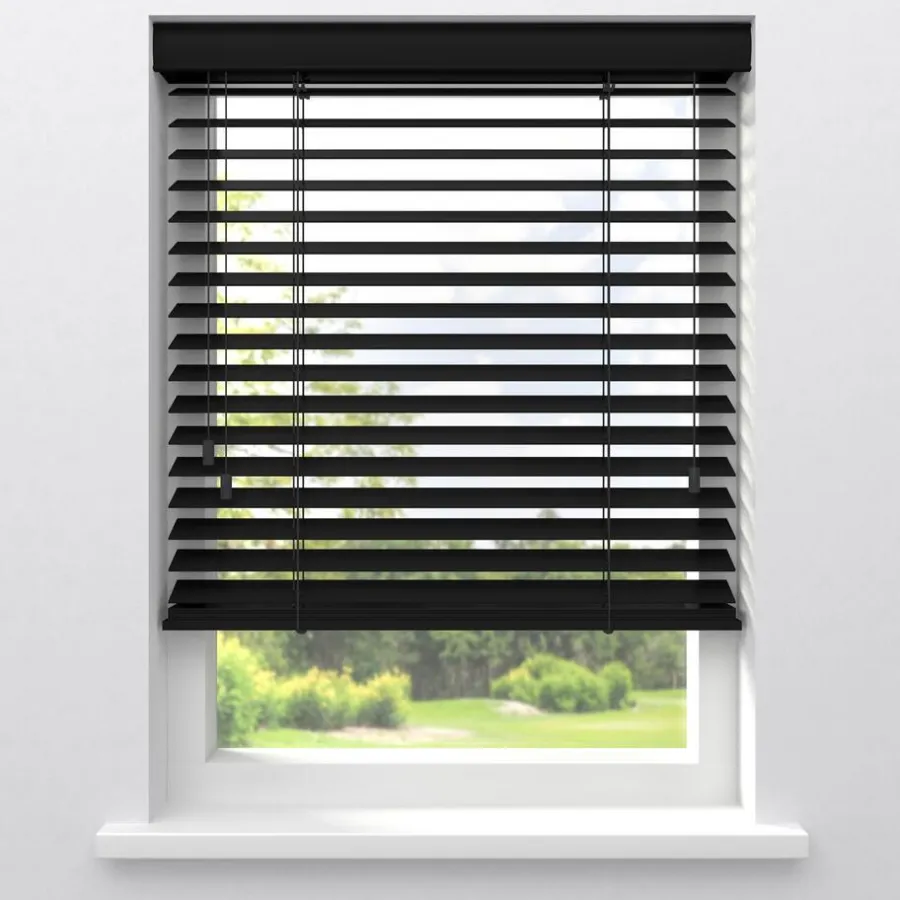 Kwantum Houten Jaloezieën|Jaloezieën*Houten Jaloezie Xander 50mm Zwart