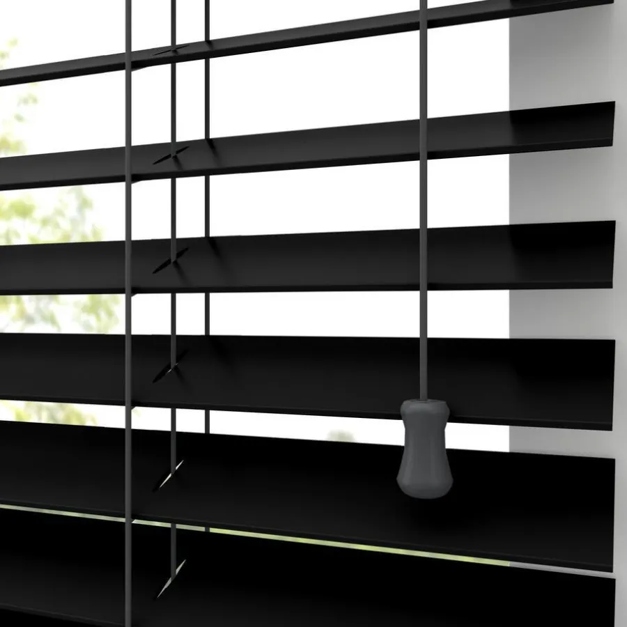 Kwantum Houten Jaloezieën|Jaloezieën*Houten Jaloezie Xander 50mm Zwart