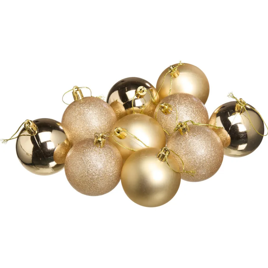 Kwantum Kerstballen & Kerstornamenten*Kerstballen Champagne - 10 Stuks