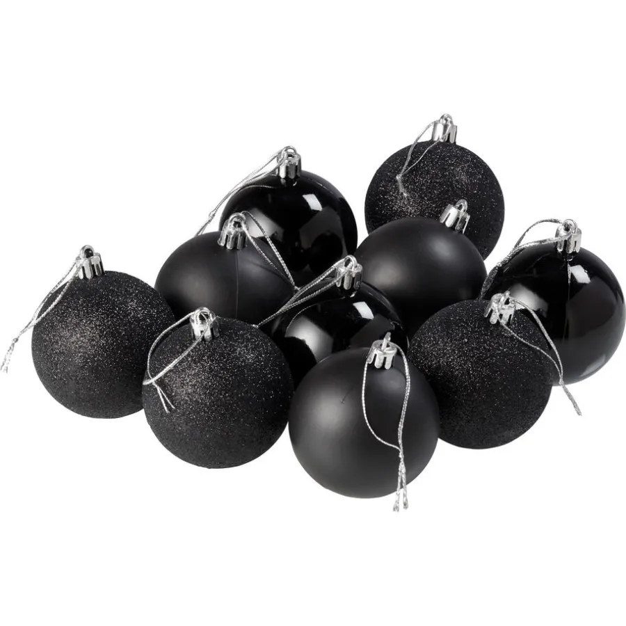 Kwantum Kerstballen & Kerstornamenten*Kerstbal 10 Stuks Zwart