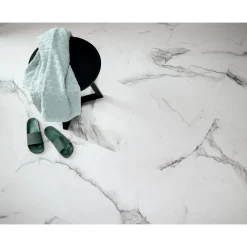Kwantum Klik Pvc-Vloeren*Klik PVC Marble Wit Tegel XL Plank Je berekent hoeveel meters je nodig hebt door lengte en breedte in te vullen