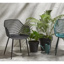 Kwantum Tuinstoelen|Eetkamerstoelen*Kuipstoel Webbing Zwart