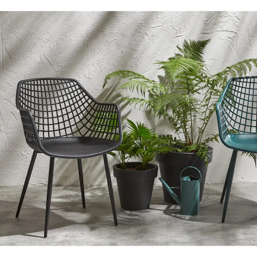 Kwantum Tuinstoelen|Eetkamerstoelen*Kuipstoel Webbing Zwart