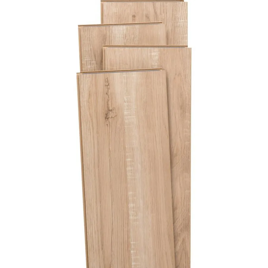 Kwantum Tegellook Laminaat|Extra Breed Laminaat*Laminaat Crestwood Naturel Eiken Je berekent hoeveel meters je nodig hebt door lengte en breedte in te vullen