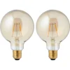 Kwantum Lichtbronnen*Led Lamp 95mm Goud 2,5W E27 2 Stuks