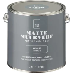 Kwantum Muurverf*Muurverf Mat Antraciet 2.5 L 2.5L