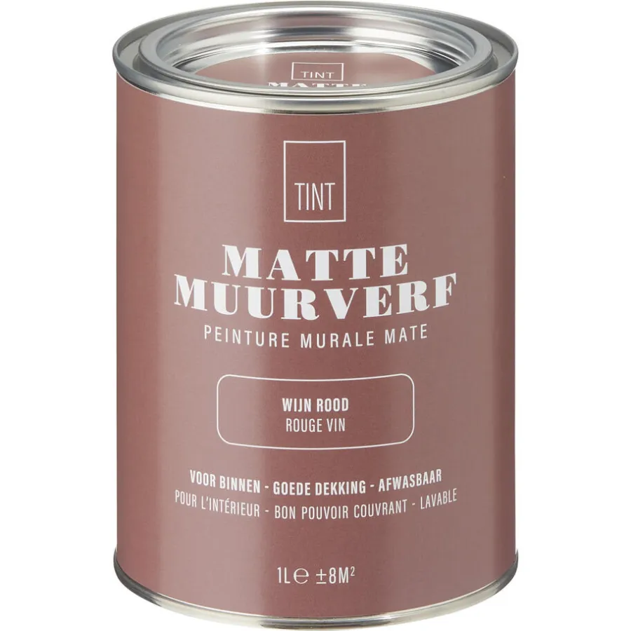 Kwantum Muurverf*Muurverf Mat Wijn Rood 1 L 1L
