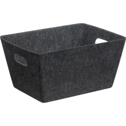 Kwantum Manden|Decoratieve Opbergdozen*Opbergmand Vilt Antraciet 39x29x20cm LichtGrijs