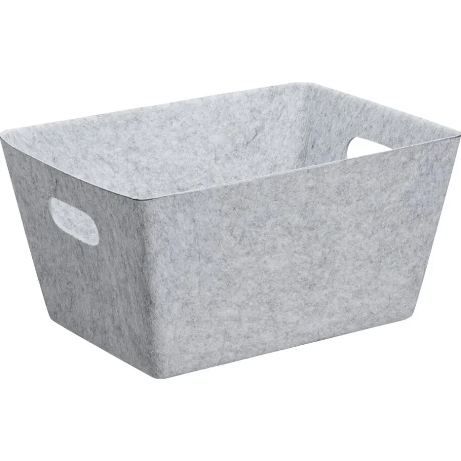Kwantum Decoratieve Opbergdozen|Manden*Opbergmand Vilt Grijs 39x29x20cm Antraciet