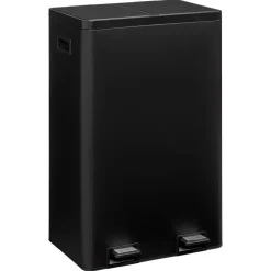 Kwantum Afvalbakken*Pedaalemmer Duo 60 Liter Zwart
