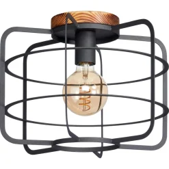 Kwantum Plafondlampen*Plafondlamp Wood Zwart
