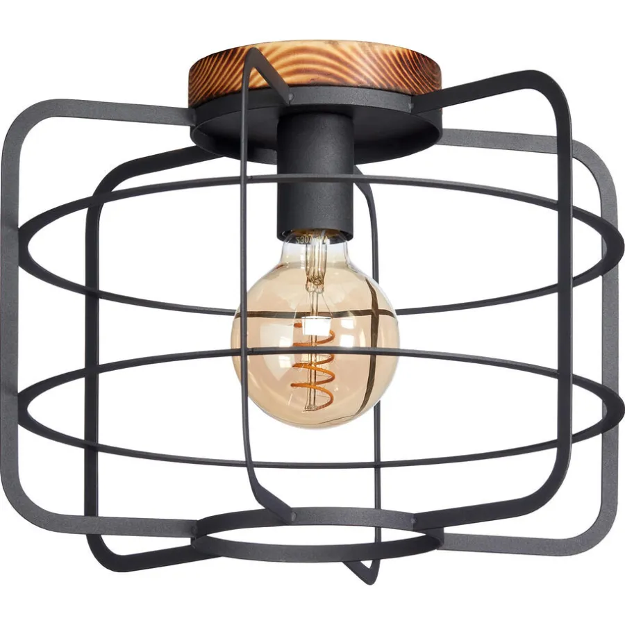 Kwantum Plafondlampen*Plafondlamp Wood Zwart