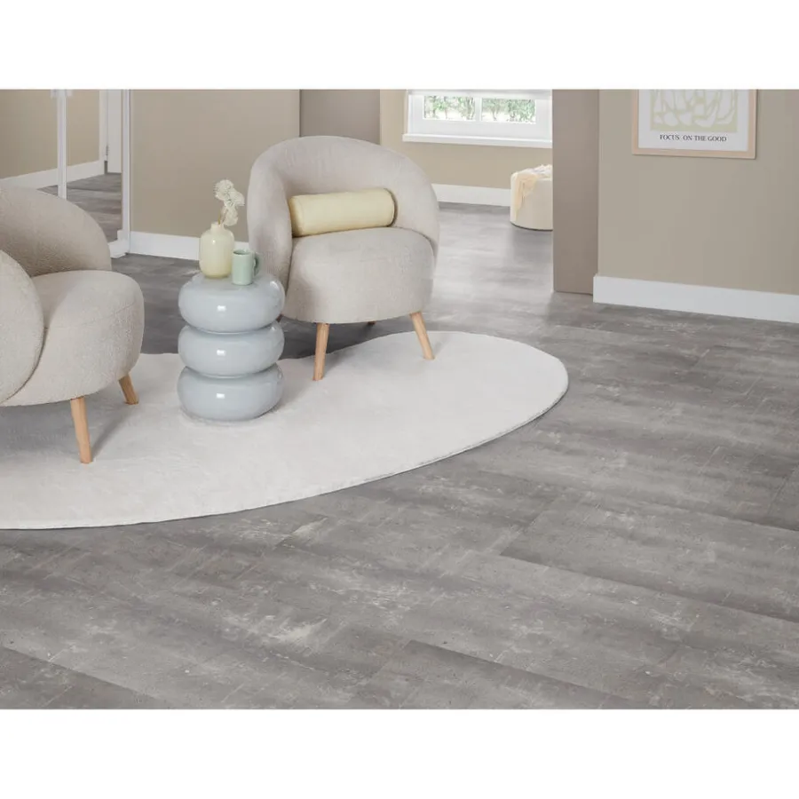Kwantum Tegellook Pvc Vloeren|Plak Pvc-Vloeren*Plak PVC Riverton Grijs Tegel XL Plank Je berekent hoeveel meters je nodig hebt door lengte en breedte in te vullen