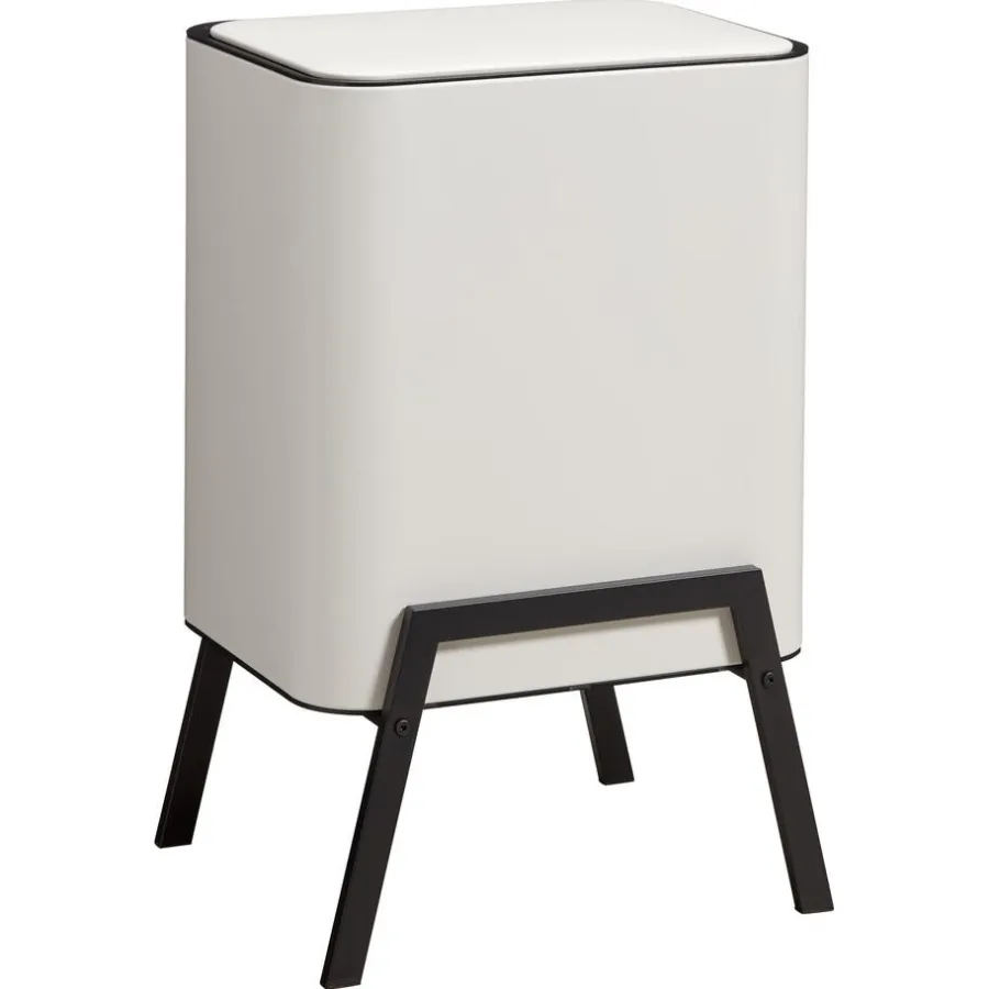 Kwantum Afvalbakken*Prullenbak Op Pootjes 2X 12,5 Liter Beige