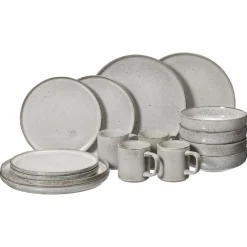 Kwantum Kerstservies|Serviessets*Serviesset 16-Delig Glazuur Grijs