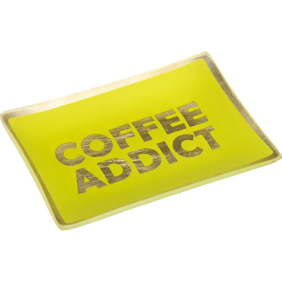 Kwantum Decoratie Schalen*Sieradenschaal Coffee Addict Geel