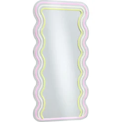 Kwantum Spiegels|Wandlampen*Spiegel Met Verlichting - Wave - Neon - - 70x35 Cm Multicolor