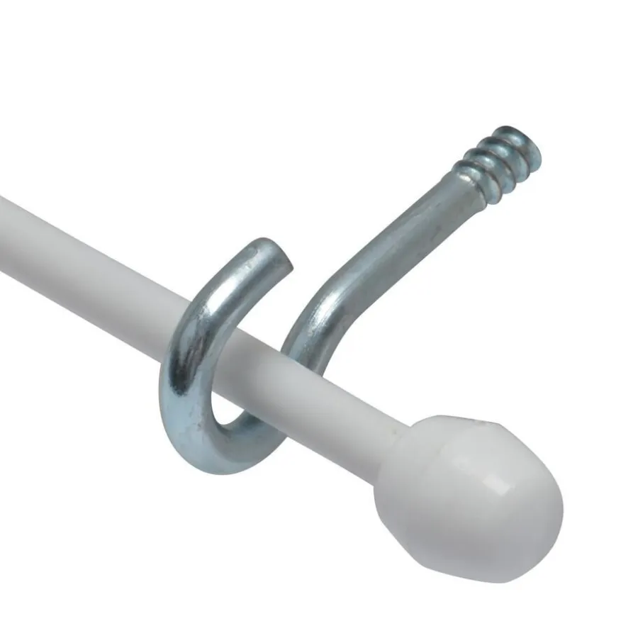 Kwantum Gordijnroedes*Spiraal/Knop/Haak Wit 250 Cm
