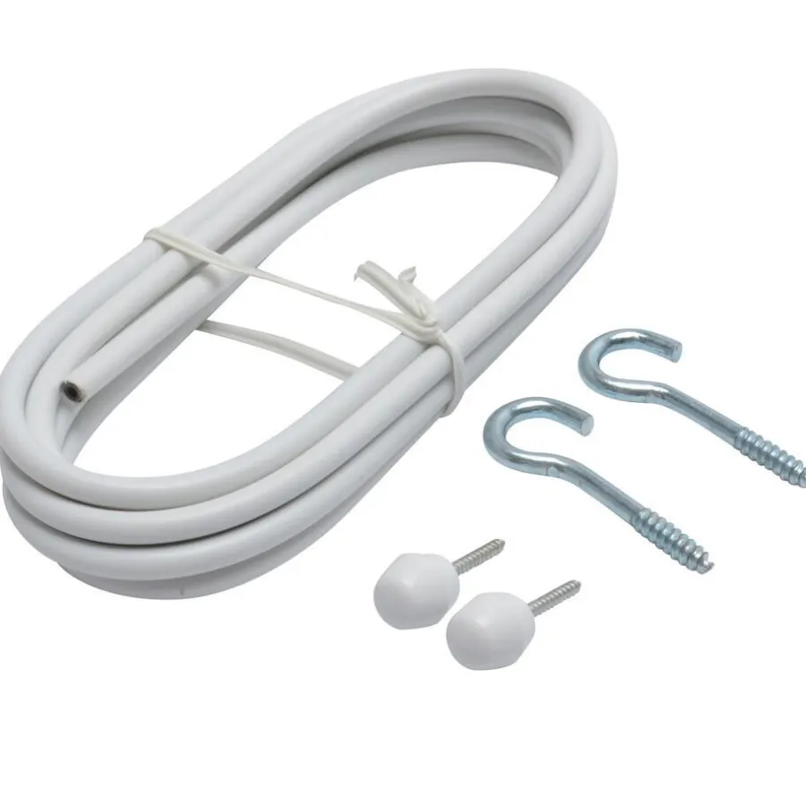 Kwantum Gordijnroedes*Spiraal/Knop/Haak Wit 250 Cm