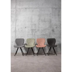 Kwantum Eetkamerstoelen*Stoel Lucca Legergroen Dr.Groen