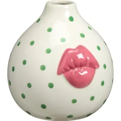 Kwantum Vazen & Potten*Vaas Lip Stippen Groen