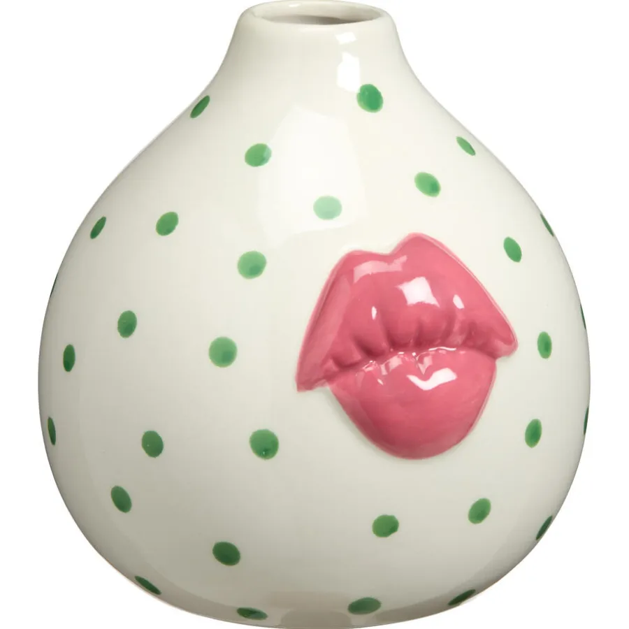 Kwantum Vazen & Potten*Vaas Lip Stippen Groen