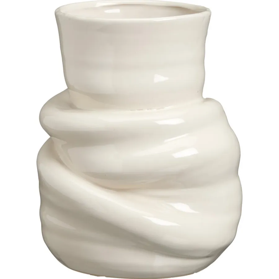Kwantum Vazen & Potten*Vaas Melted Crème - 30 Cm ø 20 Cm Ø020CM
