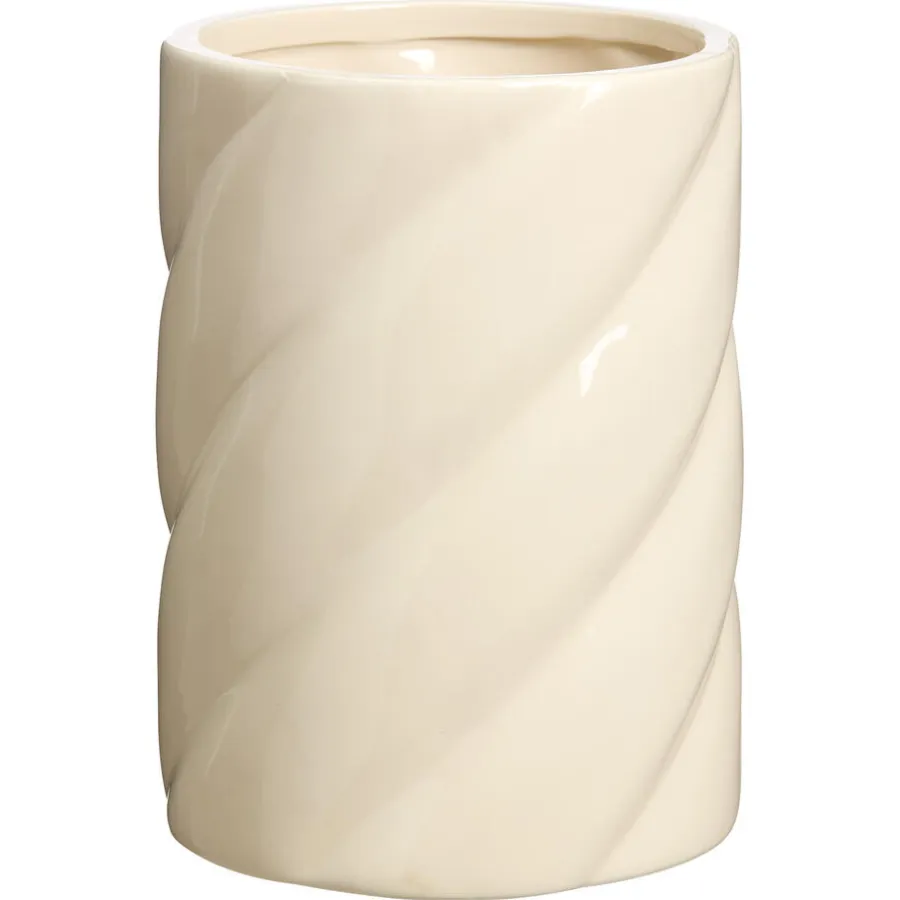 Kwantum Vazen & Potten*Vaas Swirl Off-White - Ø14x19 Cm 14x19 Cm 014X019CM