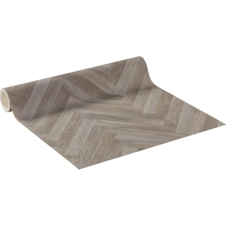 Kwantum Vinyl Vloeren*Vinyl Clarks Taupe Visgraat Je berekent hoeveel meters je nodig hebt door lengte en breedte in te vullen