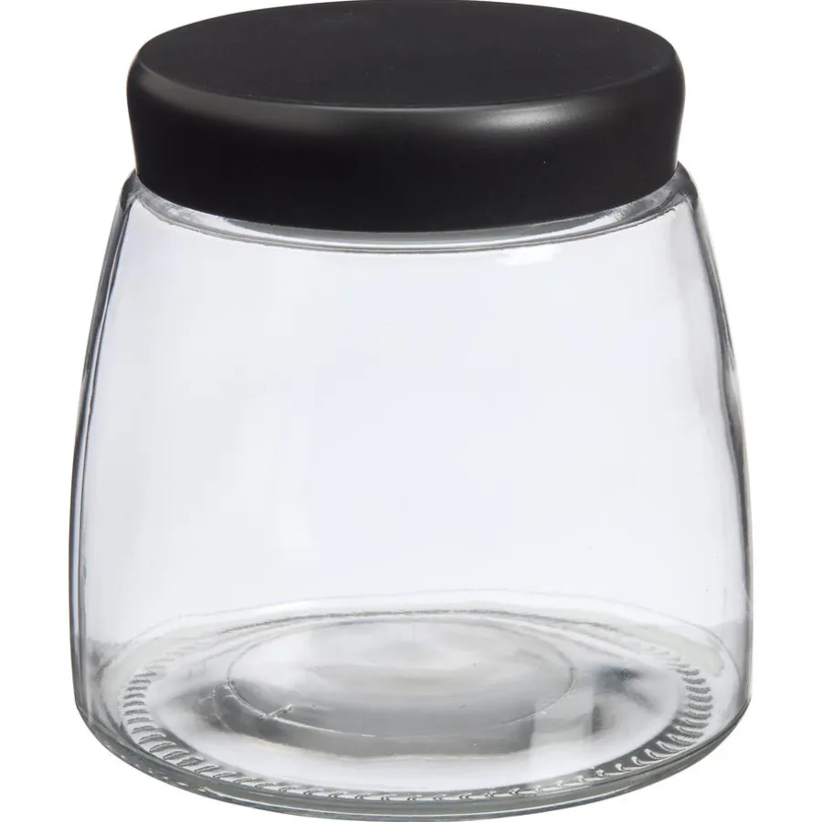 Kwantum Voorraadpotten & Blikken*Voorraadpot Glas Zwart - 12,5 Cm 13 Cm