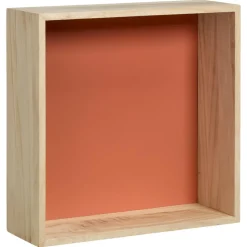 Kwantum Wanddecoratie*Wanddecoratie Hout Steenrood Maat L 30x10x30 Cm