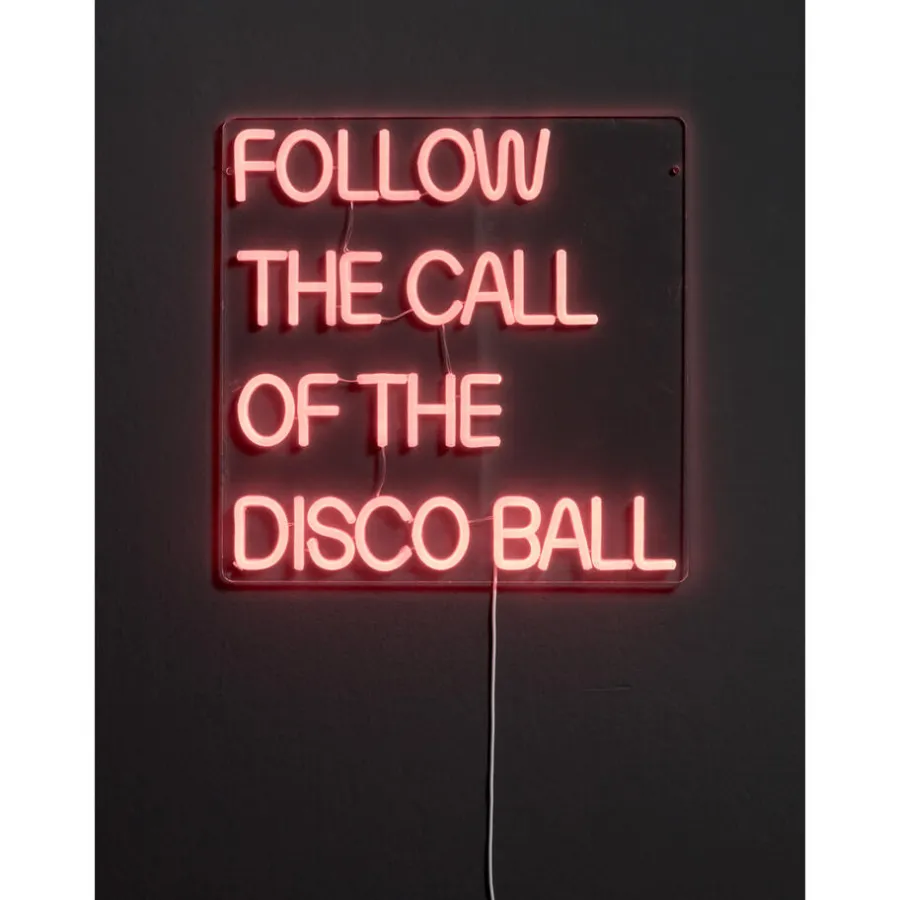 Kwantum Wandlampen*Wandlamp Neon Discoball Rood