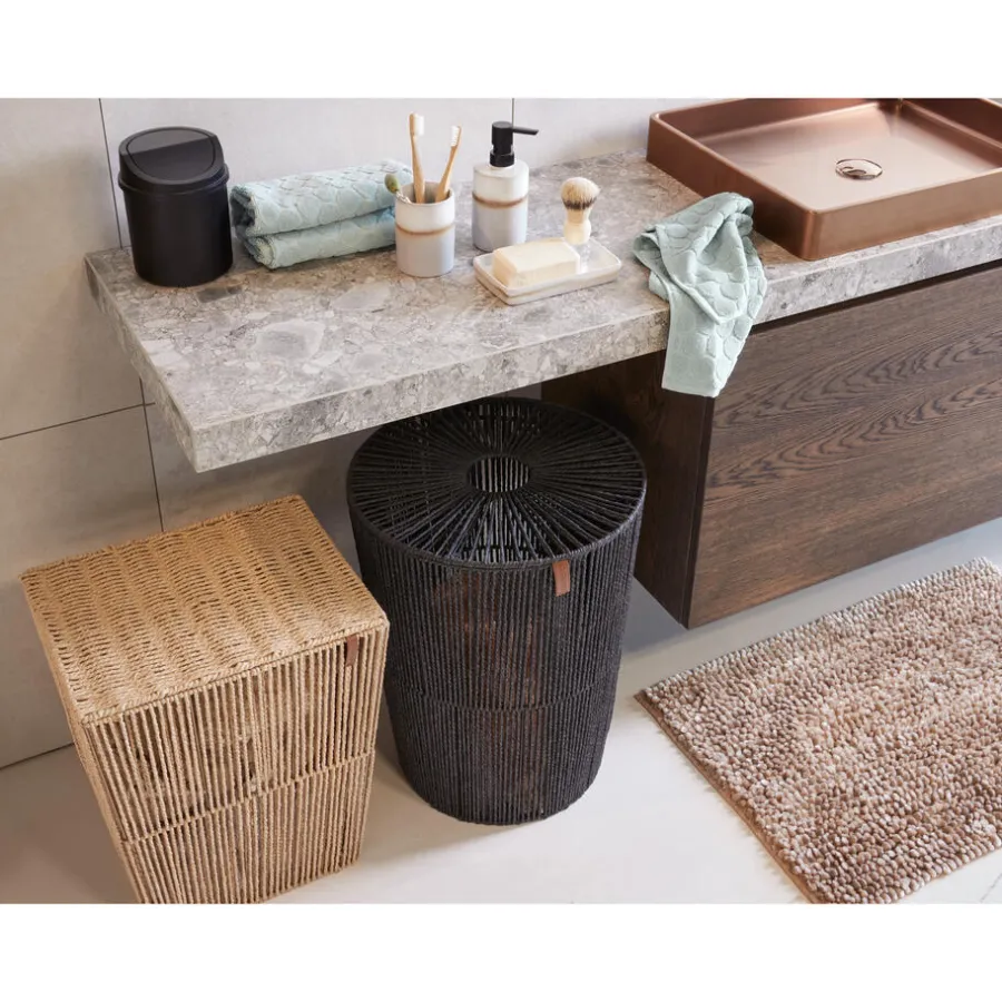 Kwantum Wasmanden*Wasmand Rope Rond Zwart